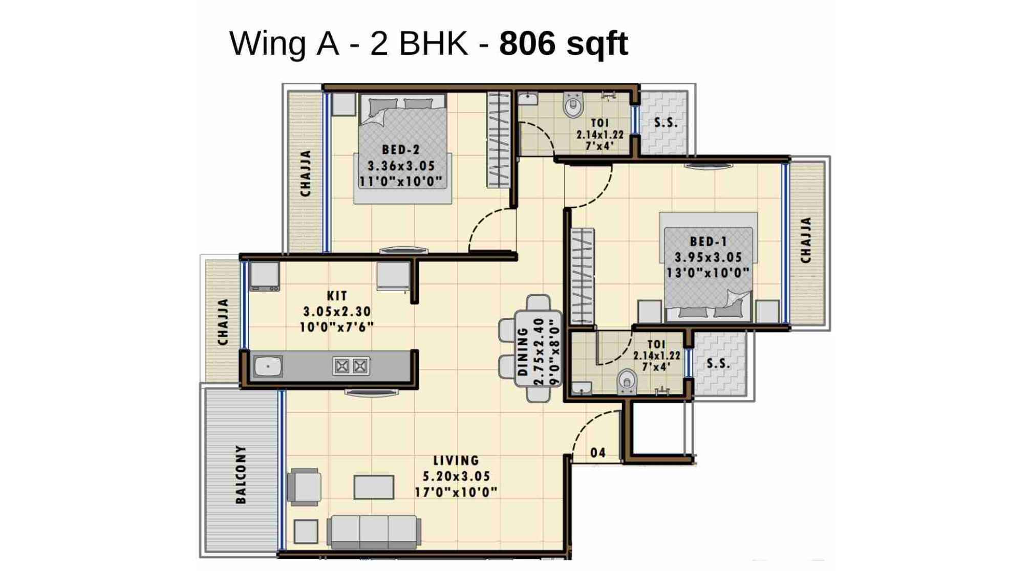 Fornax-Bhoomi-Icon-Floor-Plan-Wing-A-2-BHK-806-sqft (2)